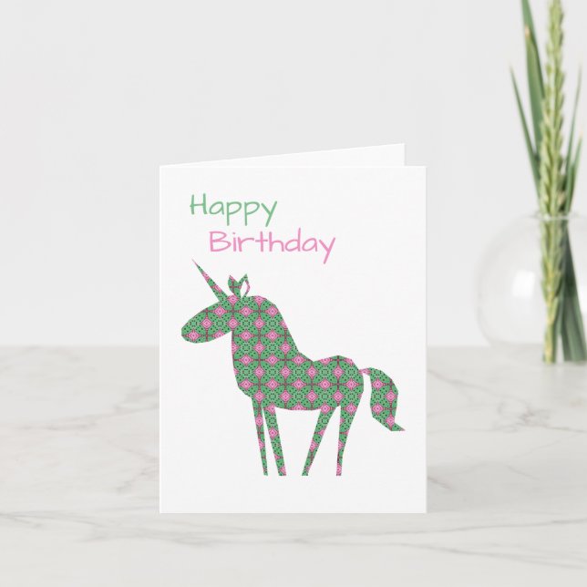 Unicorn Birthday Kort (Framsida)