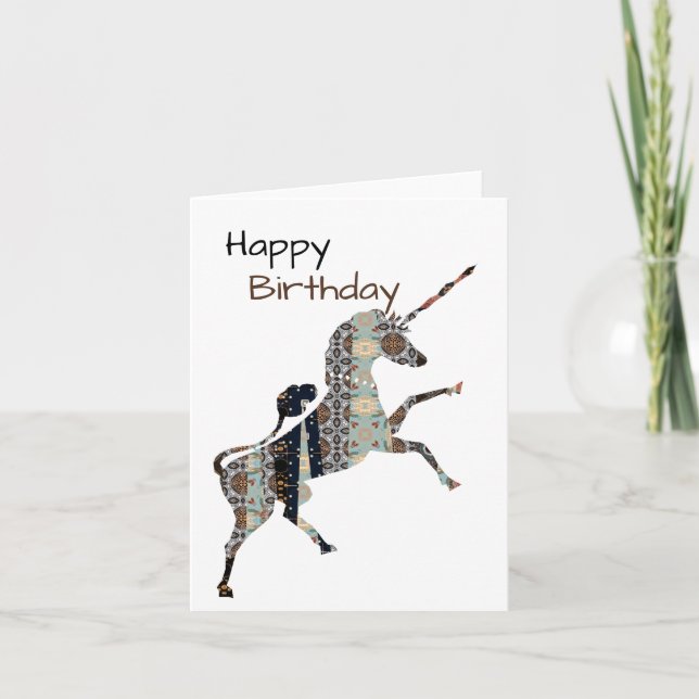 Unicorn Birthday Kort (Framsida)