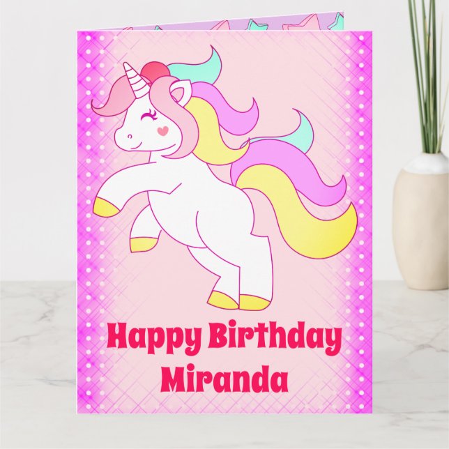 Unicorn Birthday Kort (Framsida)