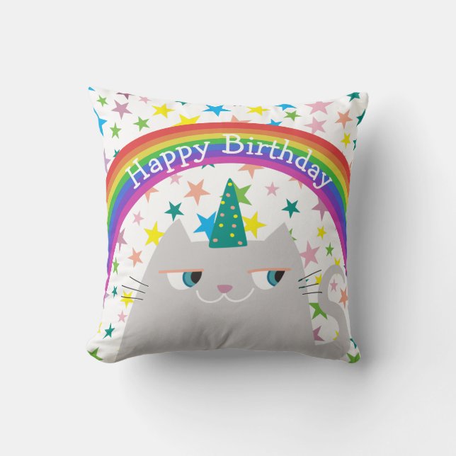 Unicorn Birthday Kudde (Framsida)