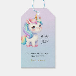 Unicorn Birthday Party Gift Tag Thank You Note Presentetikett