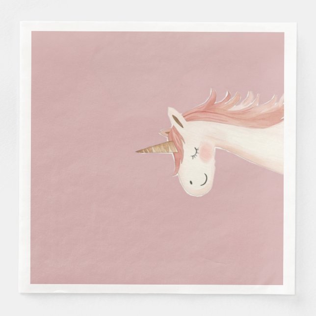 Unicorn birthday Party napkin  Pappersservett (Framsida)