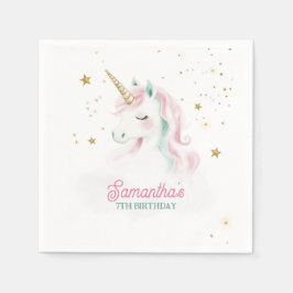 Unicorn Birthday, Pastel Unicorn, Rainbow Pappersservett