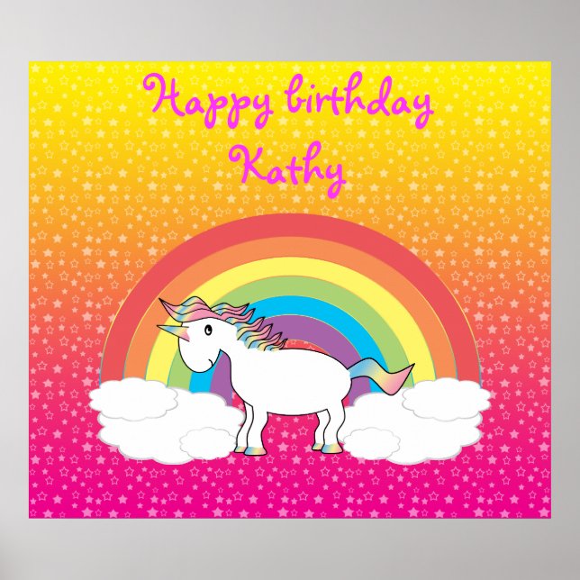 Unicorn Birthday poster (Framsidan)