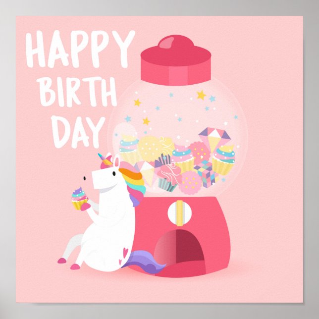 Unicorn Birthday Poster (Framsidan)