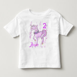 Unicorn Birthday T-shirt Little Girls NAMN AGE
