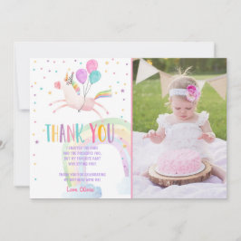 Unicorn Birthday Tack för ditt kort Rosa Magic