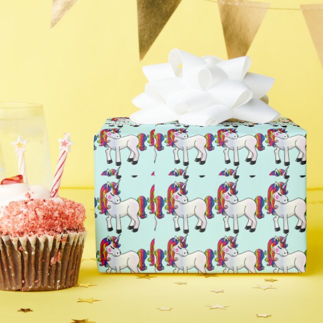 UNICORN BIRTHDAY Wrapping Papper Presentpapper (Födelsedagsfest)