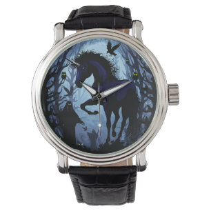 Unicorn Black Magic Fairy in Mörk Forest Armbandsur