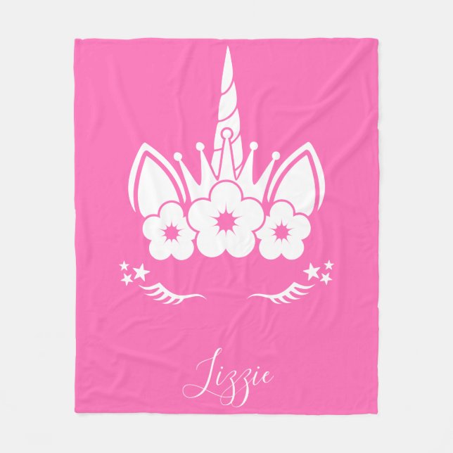 Unicorn Blanket | Unicorn Ansikte Fleecefilt (Framsidan)
