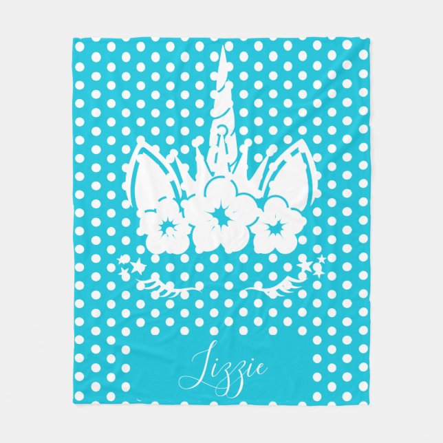 Unicorn Blanket | Unicorn Ansikte Fleecefilt (Framsidan)