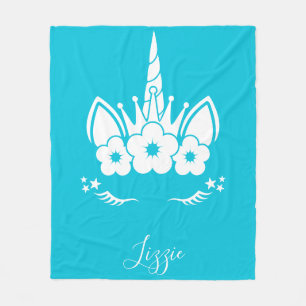 Unicorn Blanket Unicorn Ansikte Fleecefilt