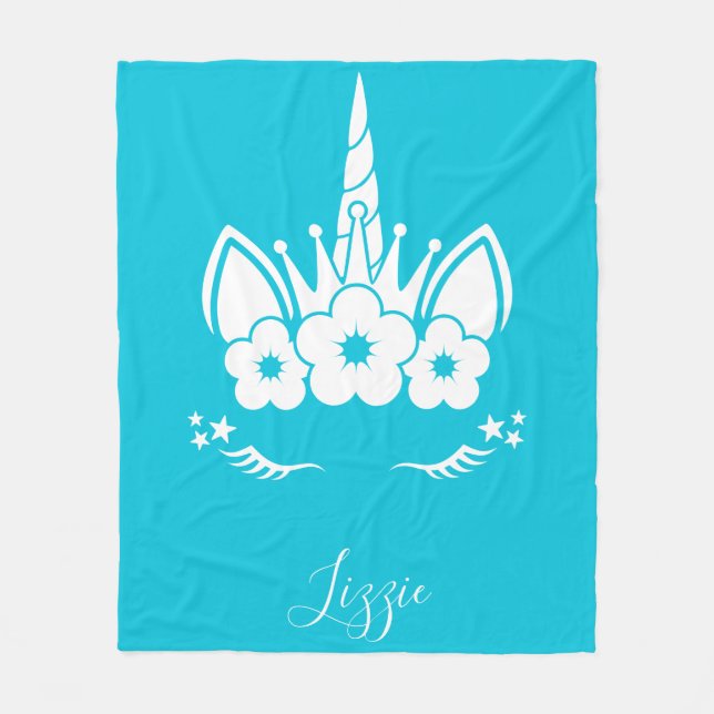 Unicorn Blanket | Unicorn Ansikte Fleecefilt (Framsidan)