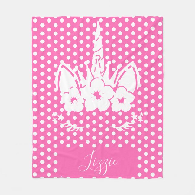 Unicorn Blanket | Unicorn Ansikte Fleecefilt (Framsidan)