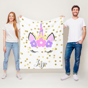 Unicorn Blanket Unicorn Ansikte Fleecefilt
