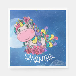 Unicorn Blue Måne Pappersservett