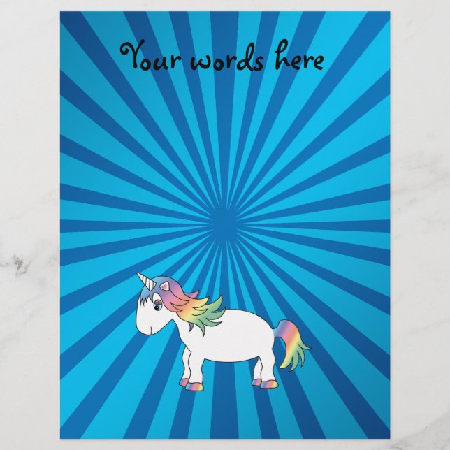 Unicorn blue sunburst reklamblad (Framsidan)