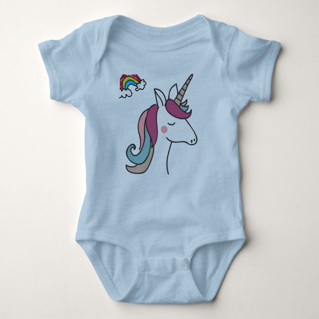 Unicorn Bodykostydräkt Tee Shirt (Framsida)