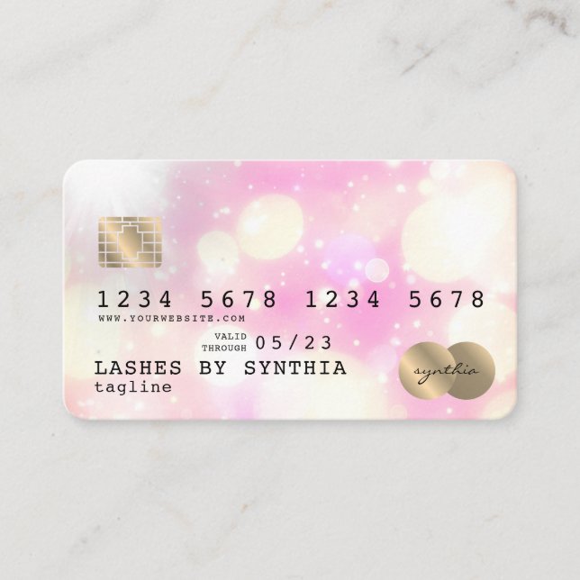 Unicorn boho art Kredit Card Stil Guld Visitkort (Framsida)