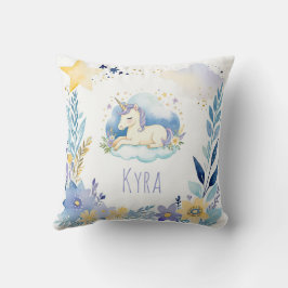 Unicorn Boho Namn Nursery Pillow Baby Kudde