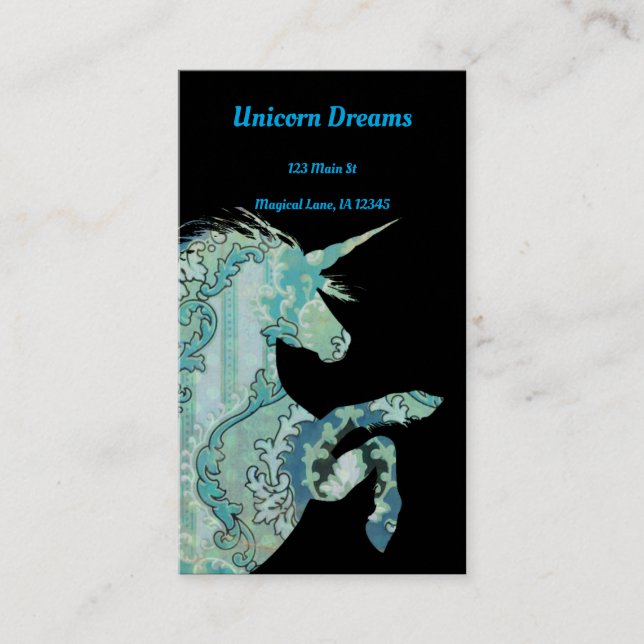 Unicorn Boho Stil Visitkort (Framsida)