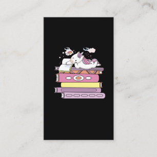 Unicorn Bok Reading Girl Reader Future Librant Visitkort