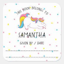 Unicorn-bokplåt från bibliotek i bok