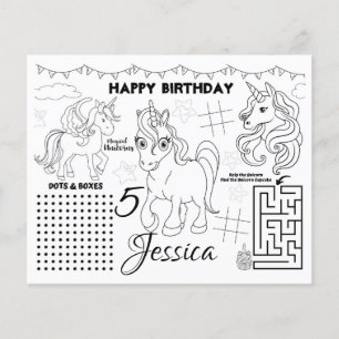 Unicorn-bordstabletter,Unicorn-aktivitet och färgn