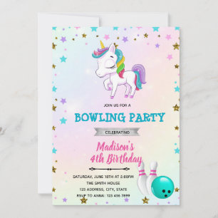 Unicorn bowling-inbjudan inbjudningar