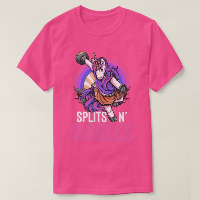 Unicorn Bowling Team Splits N Giggles T Shirt (Design framsida)
