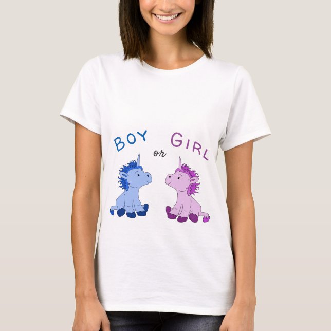Unicorn Boy eller Girl Gender Reveal Tröja (Framsida)