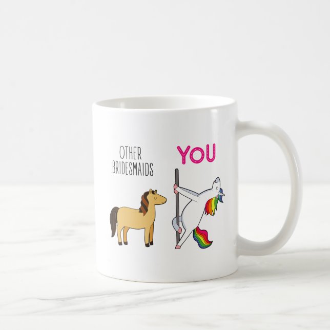 Unicorn Bridesmaid Lundny Wedding Favor Kaffemugg (Höger)