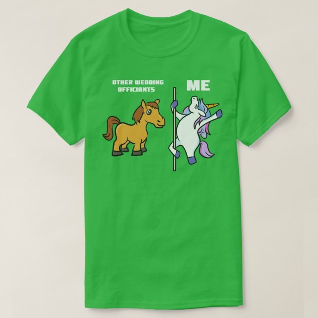 Unicorn Bröllop-tjänsteman T Shirt (Design framsida)