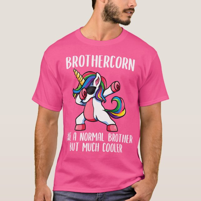 Unicorn Brother Girl Födelsedagsfest Apparel Broth T Shirt (Framsida)