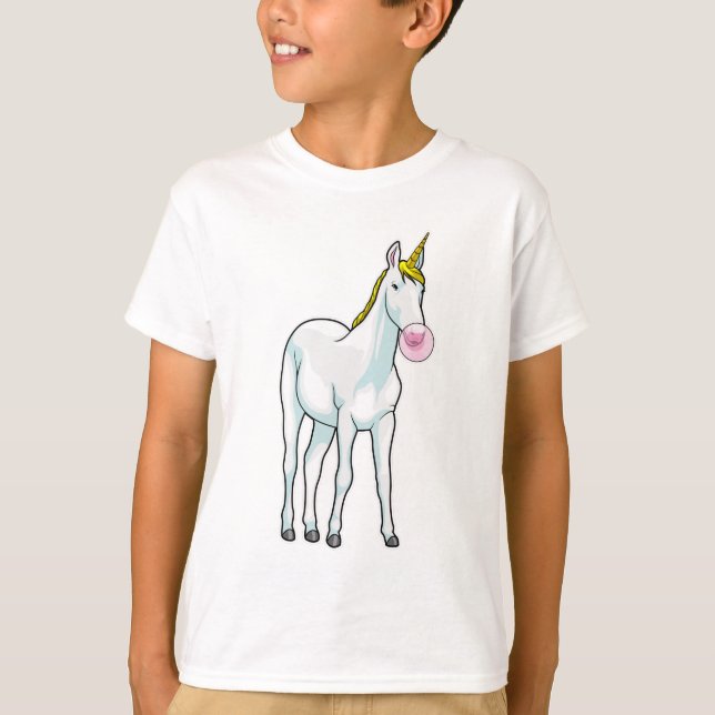 Unicorn Bubble gum T Shirt (Framsida)