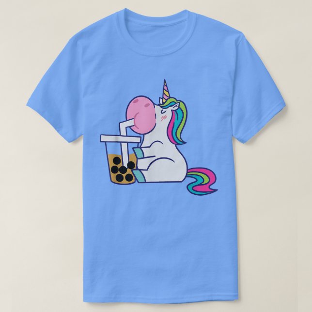 Unicorn Bubble Tea Boba T Shirt (Design framsida)