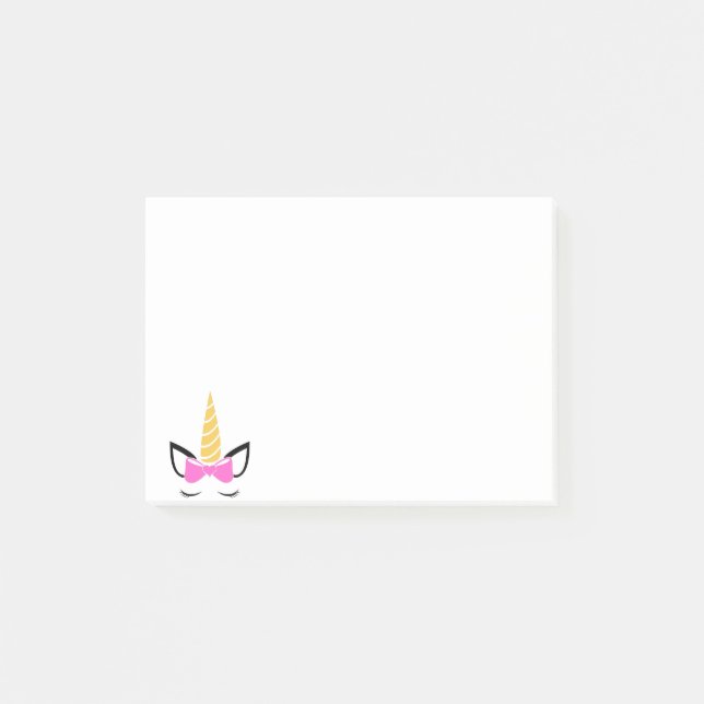 Unicorn-busklökar Post-it Block (Framsida)