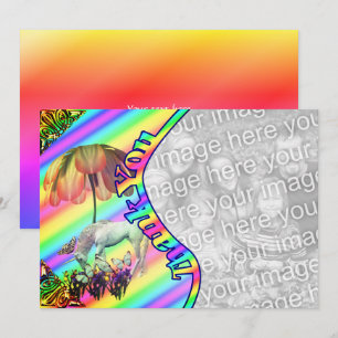 Unicorn Butterflies Tack Photo Card Kort