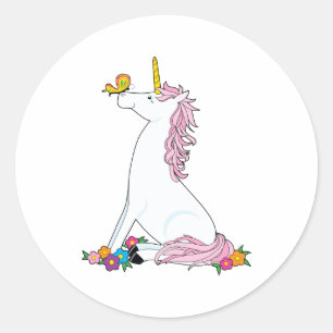 Unicorn Butterfly Runt Klistermärke
