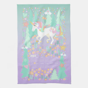 Unicorn Calendar Towel Kökshandduk