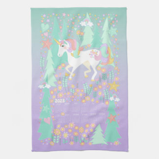 Unicorn Calendar Towel Kökshandduk