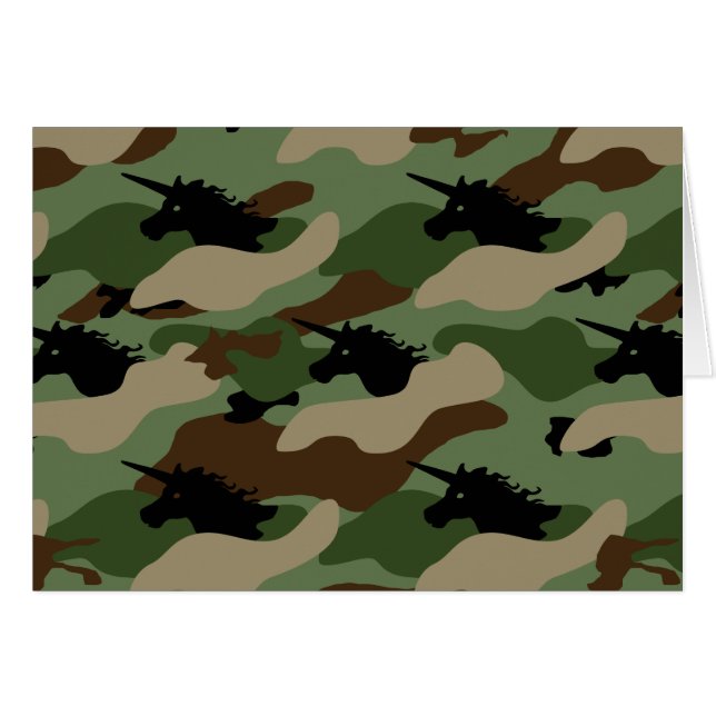 Unicorn Camouflage Hälsningskort (Framsidan Horizontal)
