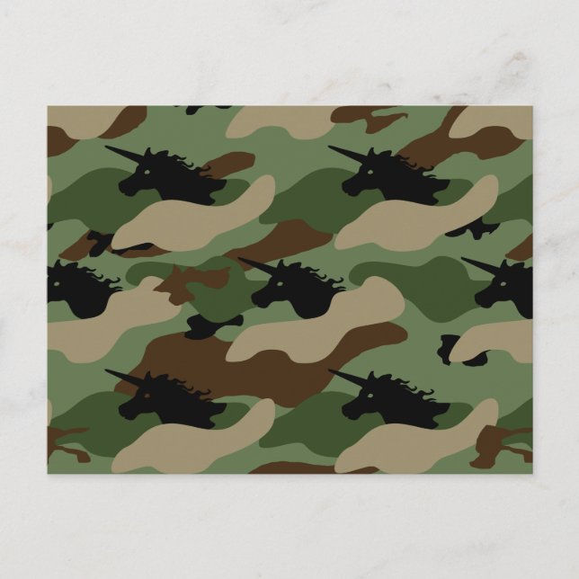 Unicorn Camouflage Vykort (Framsida)