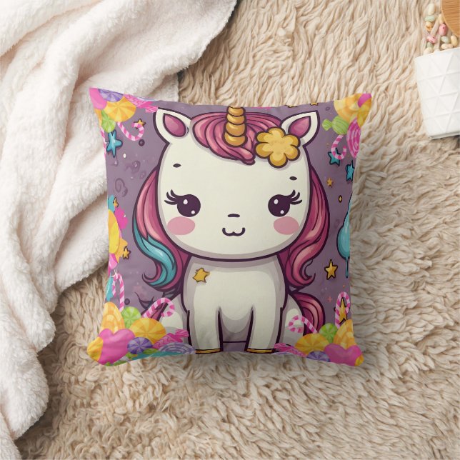 Unicorn Candy Skriv ut Kudde (Filt)