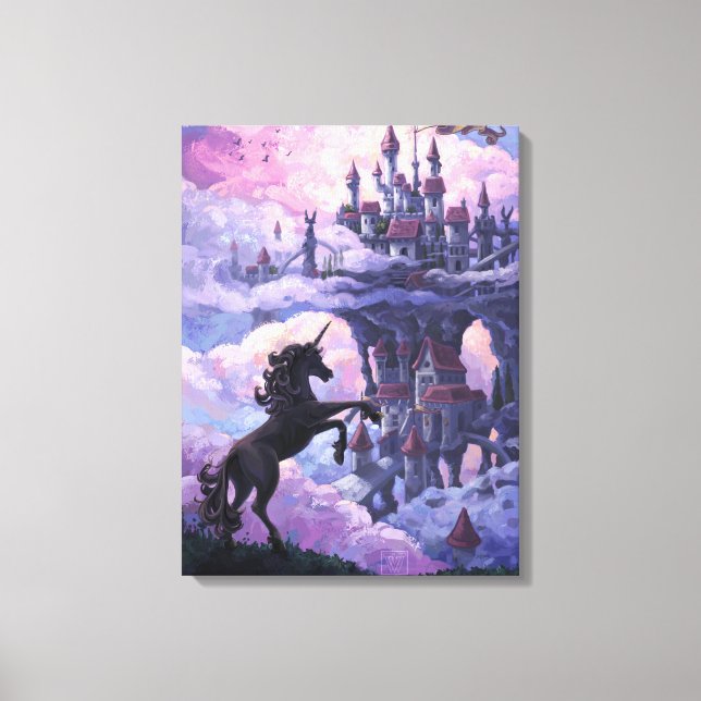 Unicorn Castle Art Canvastryck (Framsida)