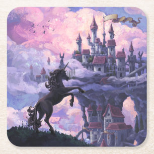 Unicorn Castle Underlägg Papper Kvadrat