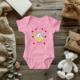 Unicorn Cat Dreams Magical Moon Hearts  T Shirt