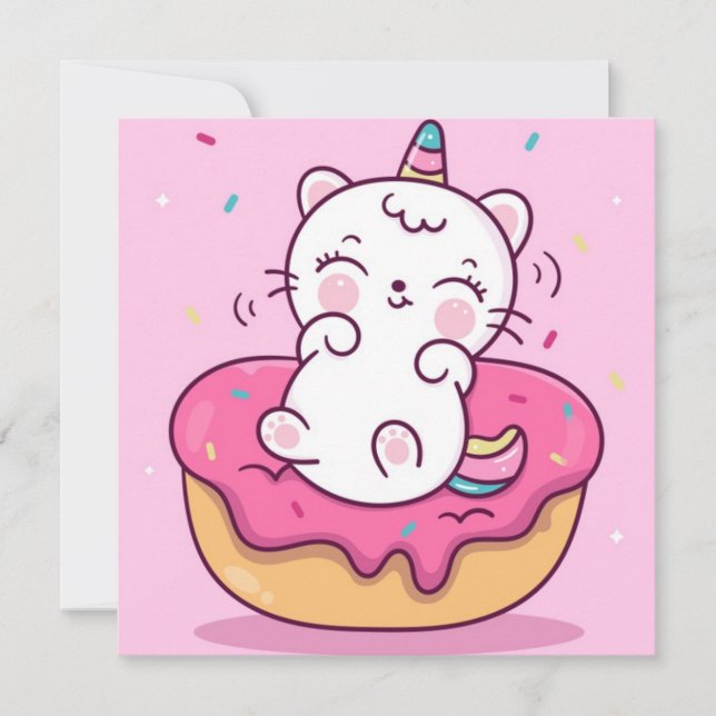 Unicorn Cat Julkort (Framsida)