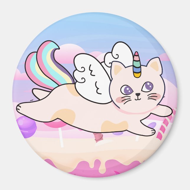 Unicorn Cat Magnet (Framsidan)