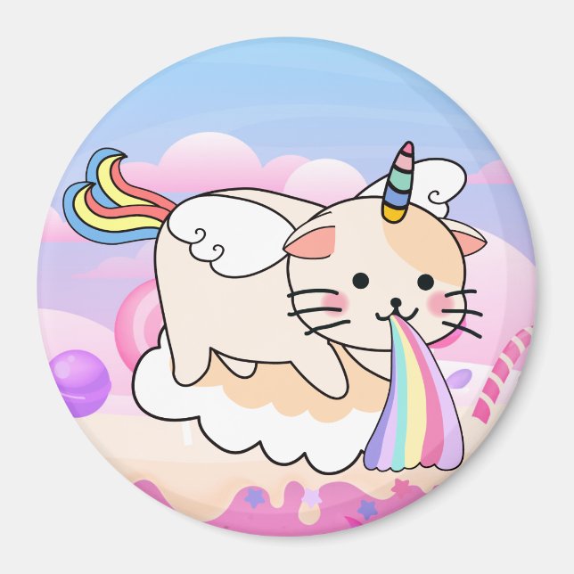 Unicorn Cat Magnet (Framsidan)